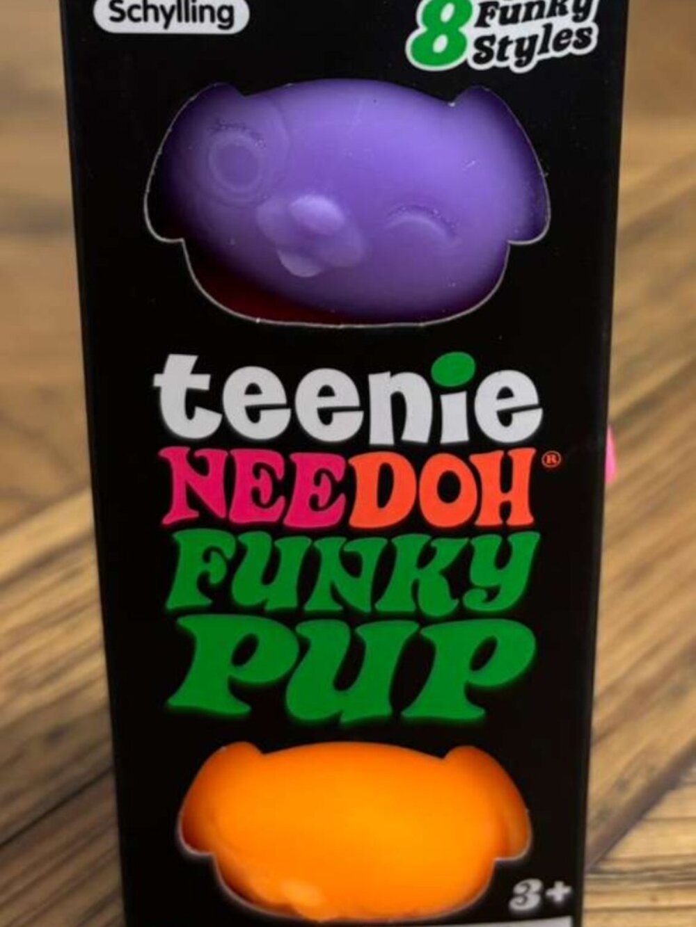 NeeDoh Teenie Funky Pup Squishy 3 Pack - New in Package - Purple Orange Pink